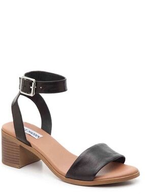 Steve Madden Kemmy Black Leather Heels